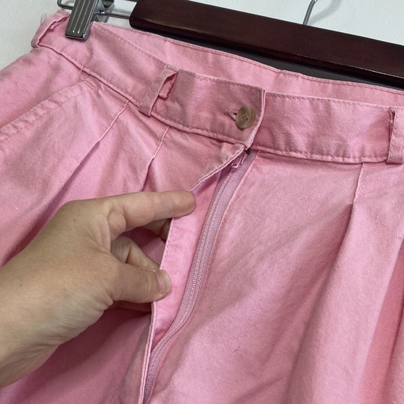 Vintage Shorts Womens Small High Waist 90s Mom Wide Leg Pink Cotton - Picture 7 of 10